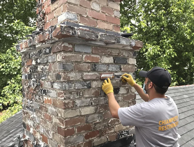 In-progress chimney restoration by Eastvale Chimney Sweep in Eastvale, CA