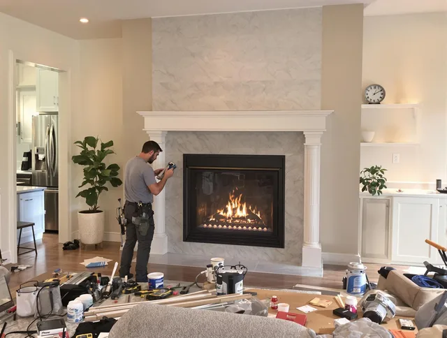 Newly installed fireplace by Eastvale Chimney Sweep in Eastvale, CA